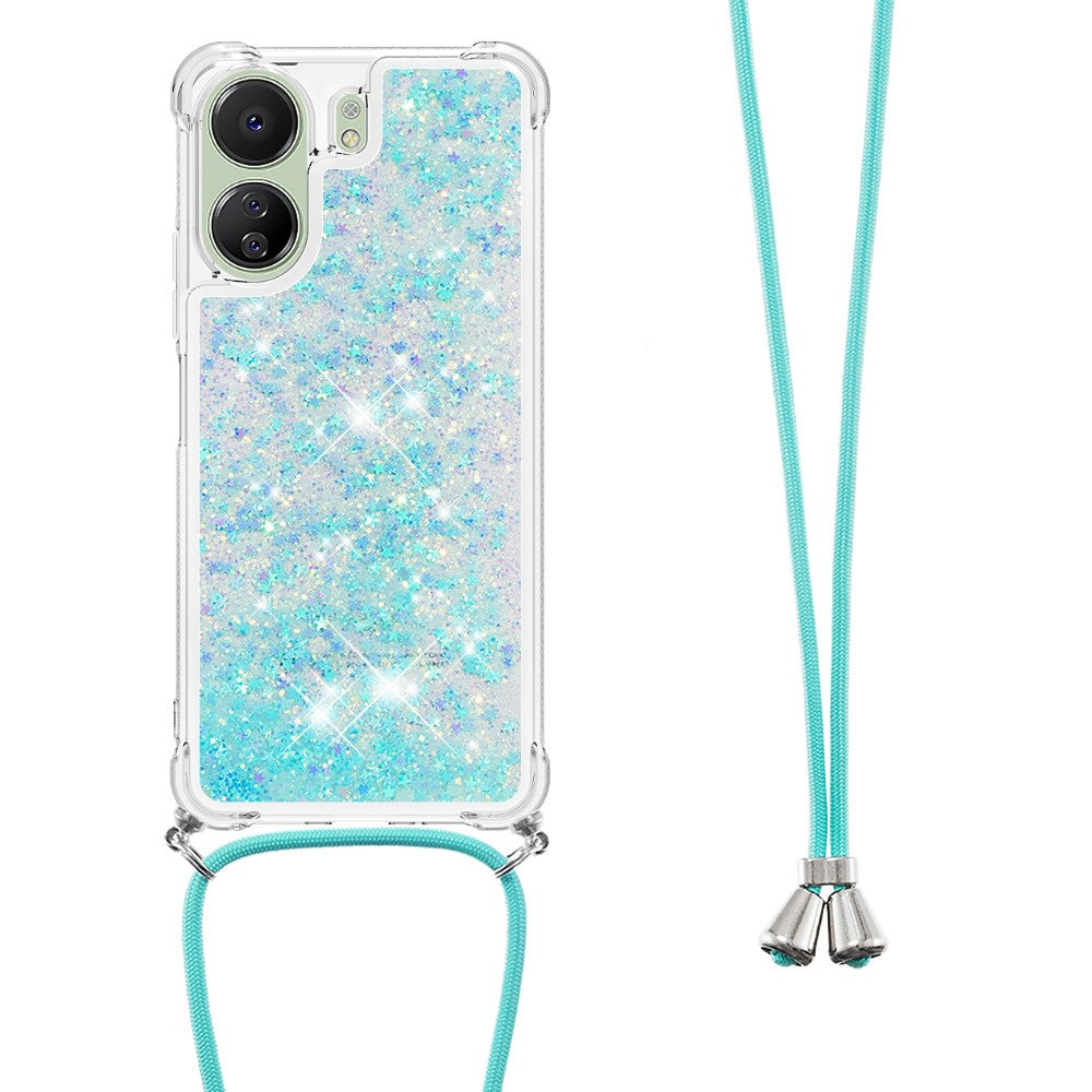 For Xiaomi Redmi 13C 4G / 13C 5G / 13R 5G / Poco M6 5G / Poco C65 4G TPU Case Quicksand Design Phone Cover with Lanyard