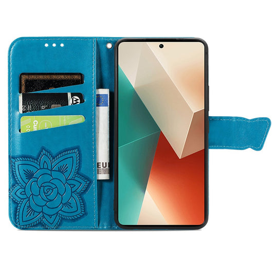 Xiaomi Redmi Note 13 5G Handyhülle – Fall Schmetterling Muster Folio PU Leder Standfunktion Telefon Abdeckung