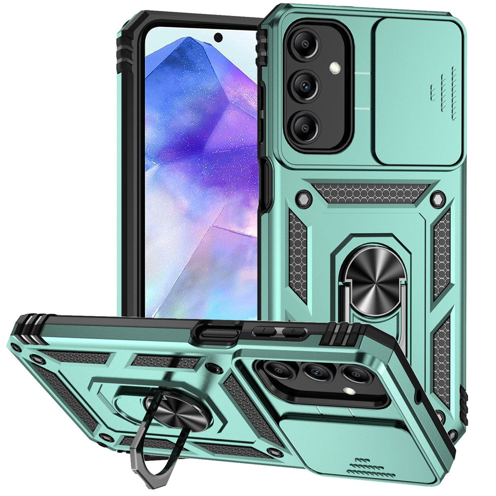 Galaxy A35 5G Stoßfeste Schutzhülle – mit Kameraschutz-Schieber & 360° Ringhalter