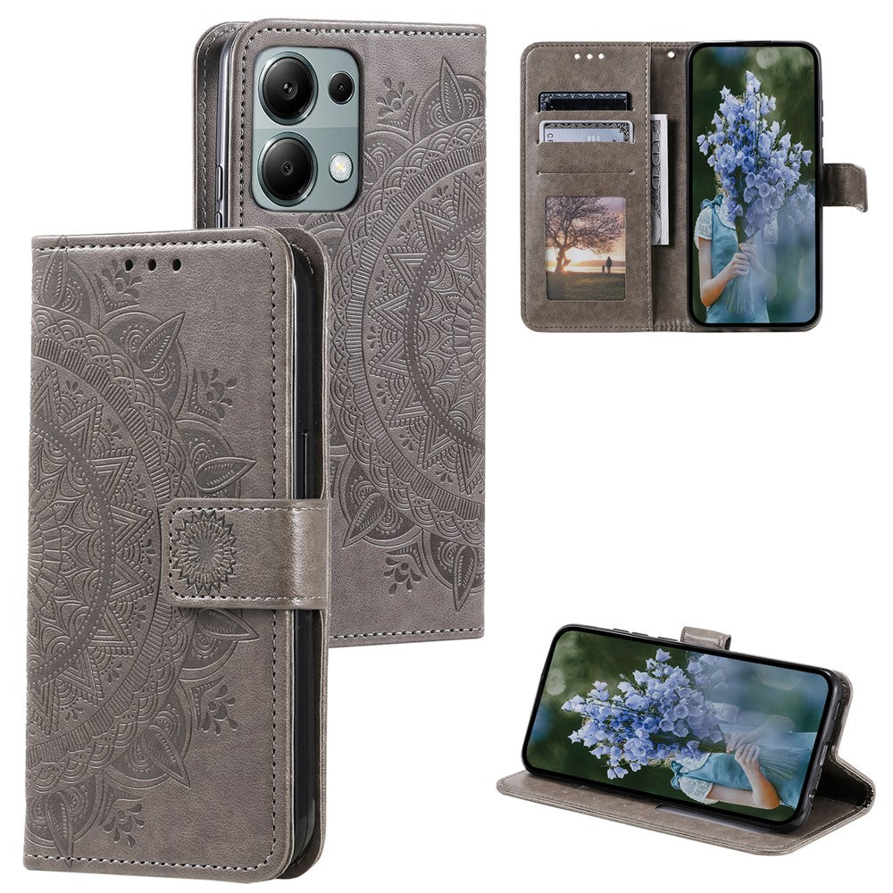 For Xiaomi Redmi Note 13 Pro 4G / Poco M6 Pro 4G Case Wallet Leather Cover Mandala Flower