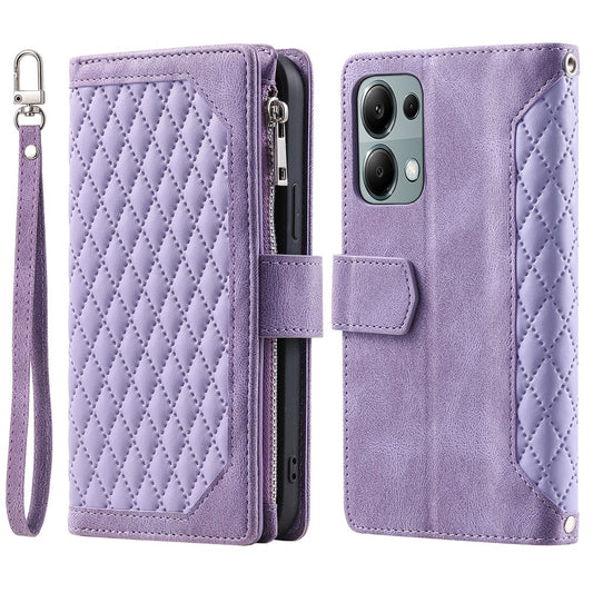 Xiaomi Redmi Note 13 Pro 4G / Xiaomi Poco M6 Pro 4G Handyhülle – Poco M6 Pro 4G , Reißverschlusstasche, Leder- mit Handschlaufe