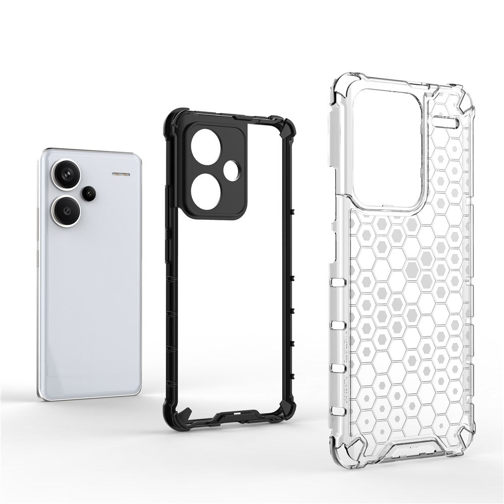 For Xiaomi Redmi Note 13 Pro+ 5G Case PC + TPU Phone Cover Honeycomb Design