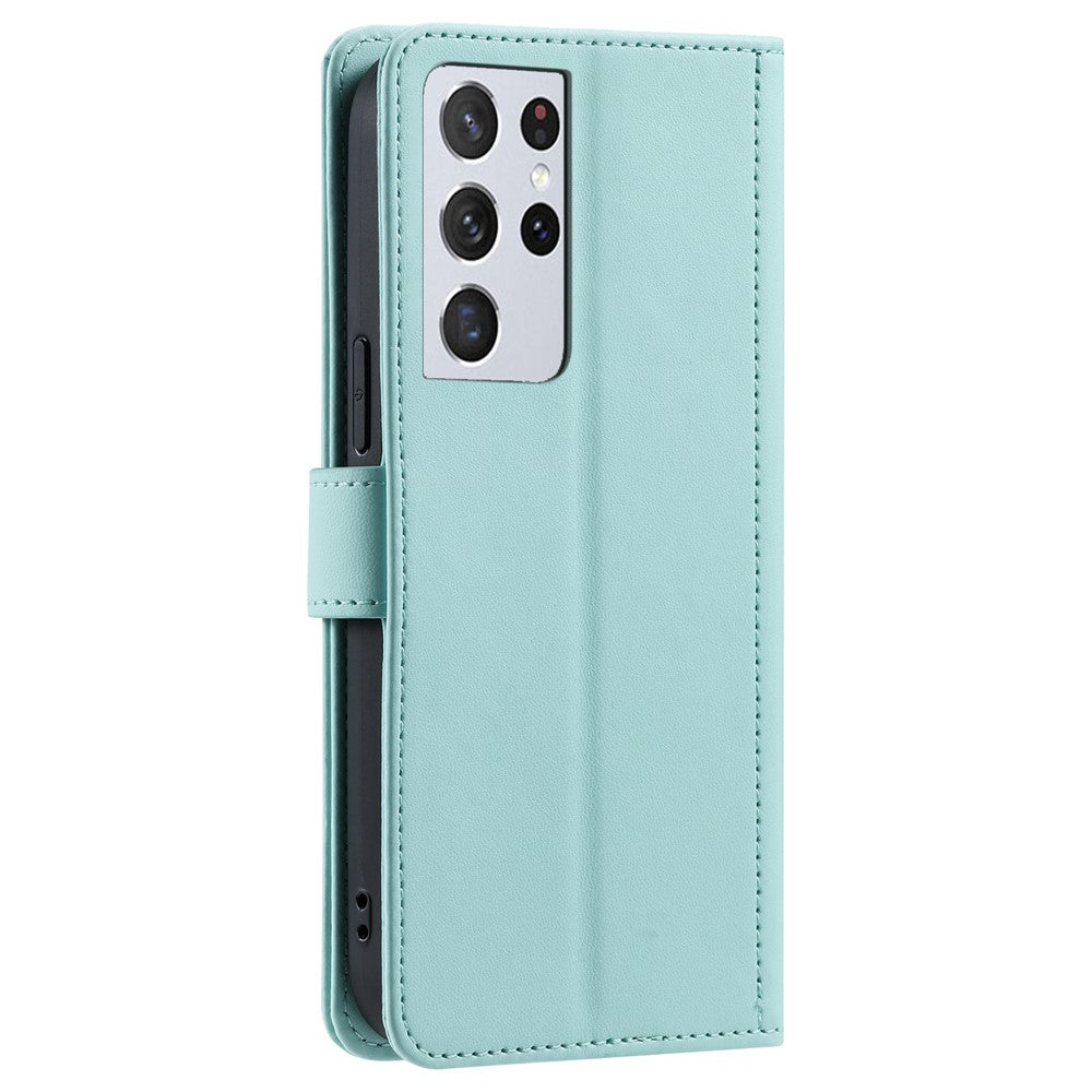 Galaxy S21 Ultra 5G Wallet-Hülle – Rautenmuster mit Geldbörsenfunktion & Riemen