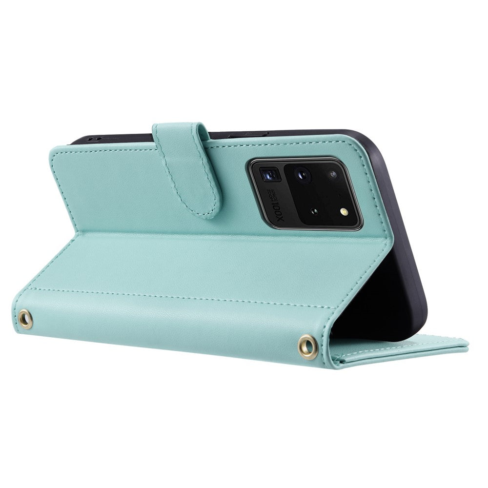 Galaxy S20 Ultra Wallet-Hülle – Rautenmuster mit Geldbörsenfunktion & Riemen
