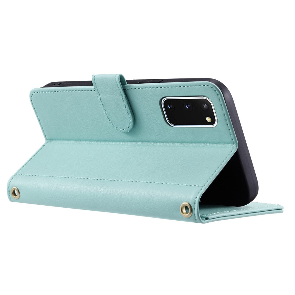 Galaxy S20 4G/5G Wallet-Hülle – Rautenmuster mit Geldbörsenfunktion & Riemen