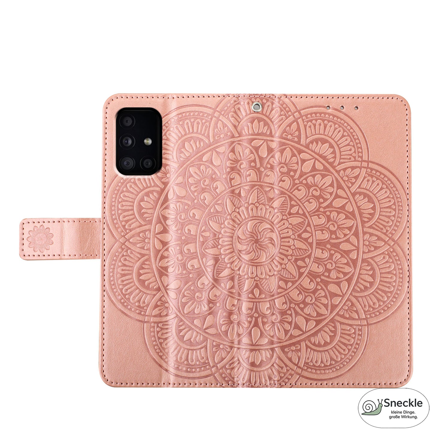 Galaxy A51 4G Lederhülle – Blumenprägung – Wallet-Design