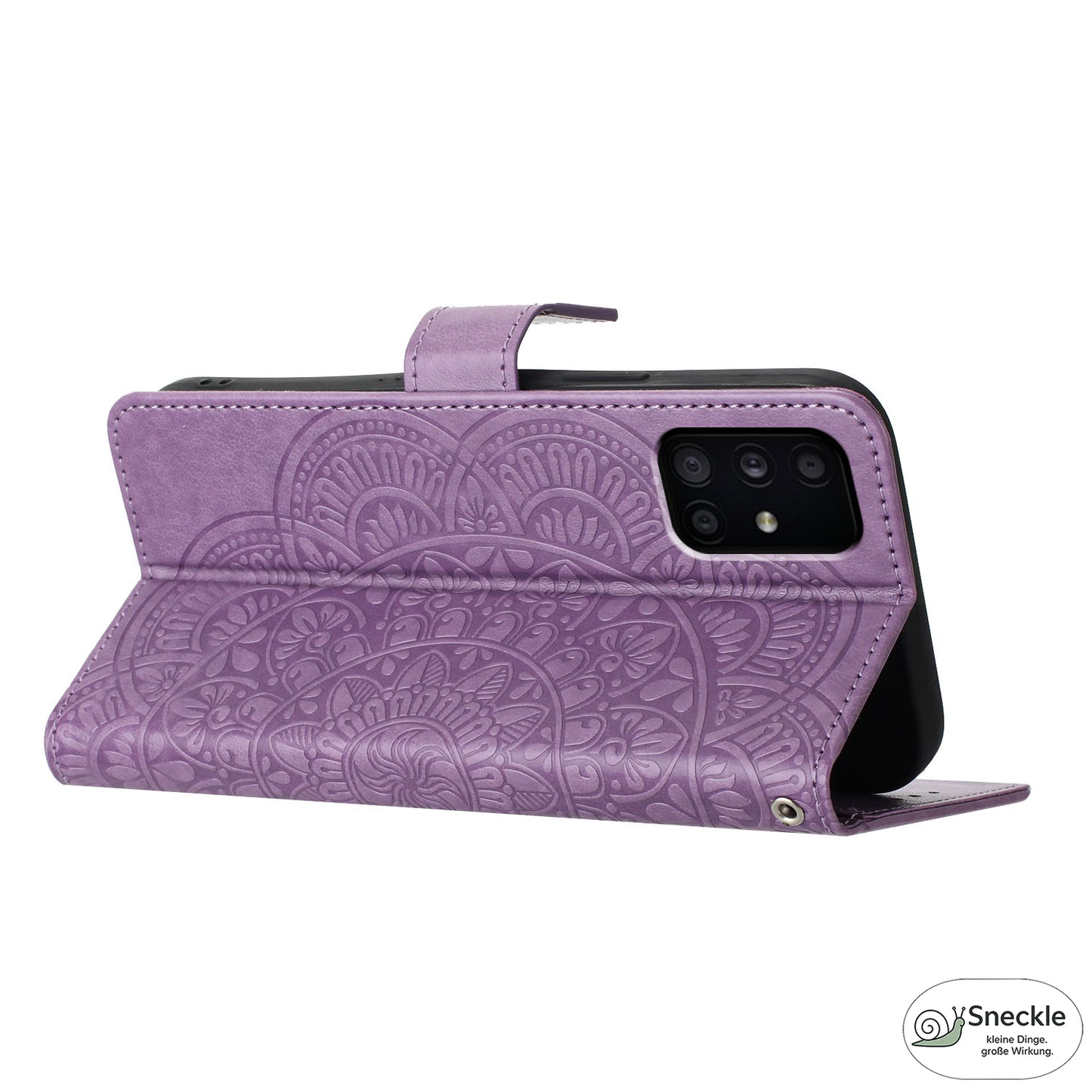 Galaxy A51 4G Lederhülle – Blumenprägung – Wallet-Design
