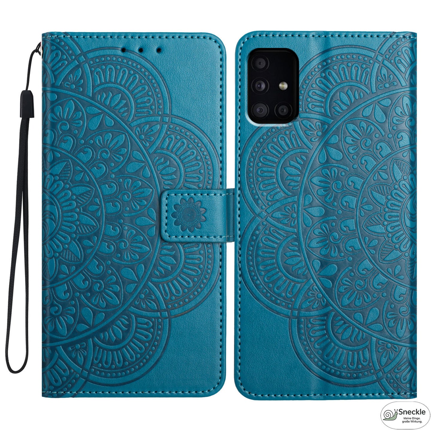 Galaxy A51 4G Lederhülle – Blumenprägung – Wallet-Design
