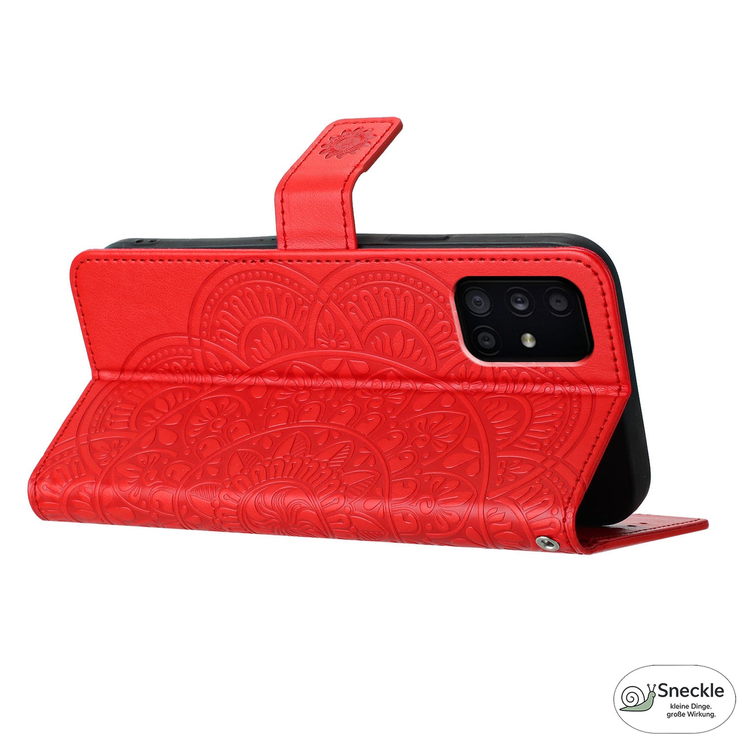 Galaxy A51 4G Lederhülle – Blumenprägung – Wallet-Design