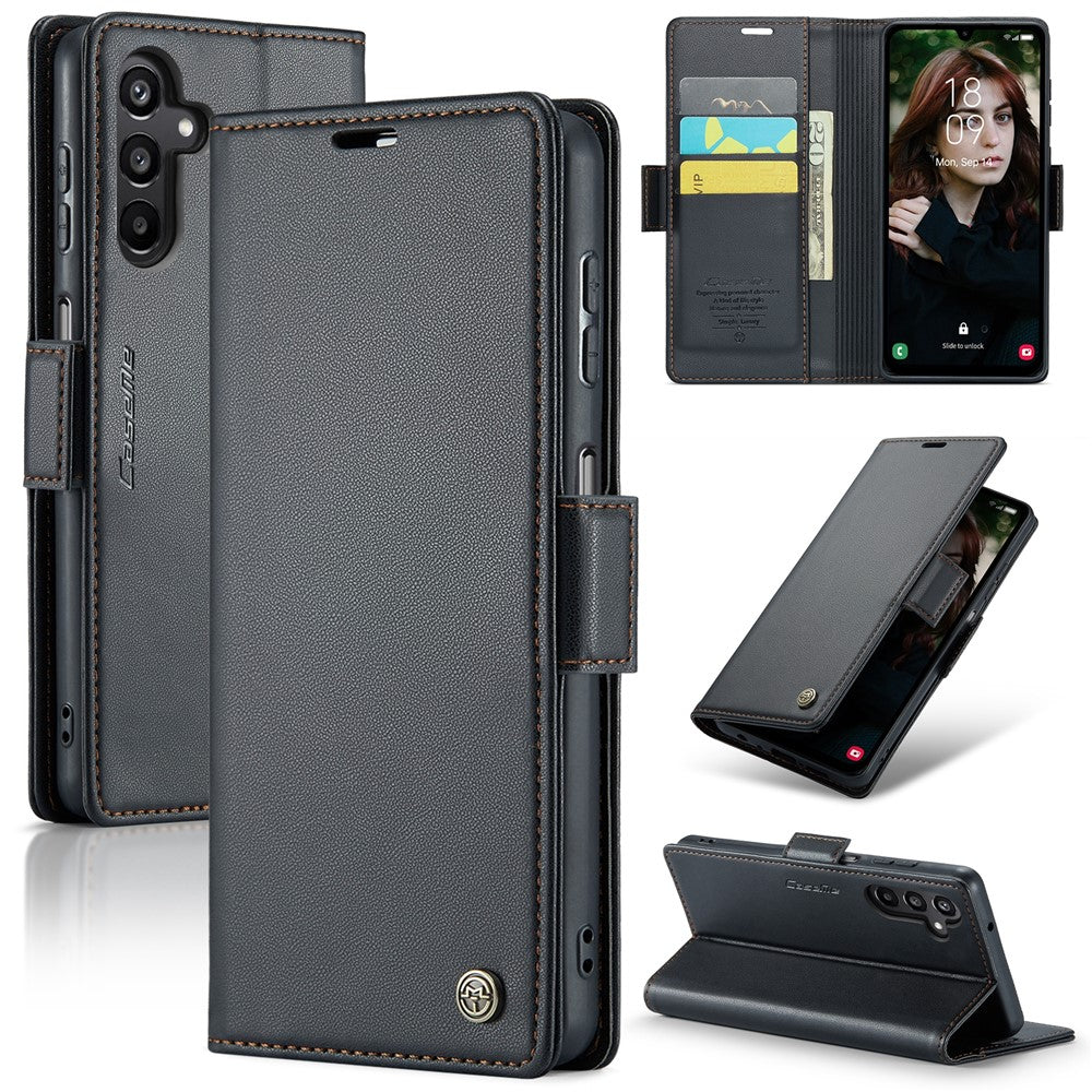 Galaxy A15 4G/5G Glänzende Wallet-Hülle – RFID-Schutz & Ständer
