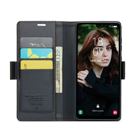 Galaxy A15 4G/5G Glänzende Wallet-Hülle – RFID-Schutz & Ständer