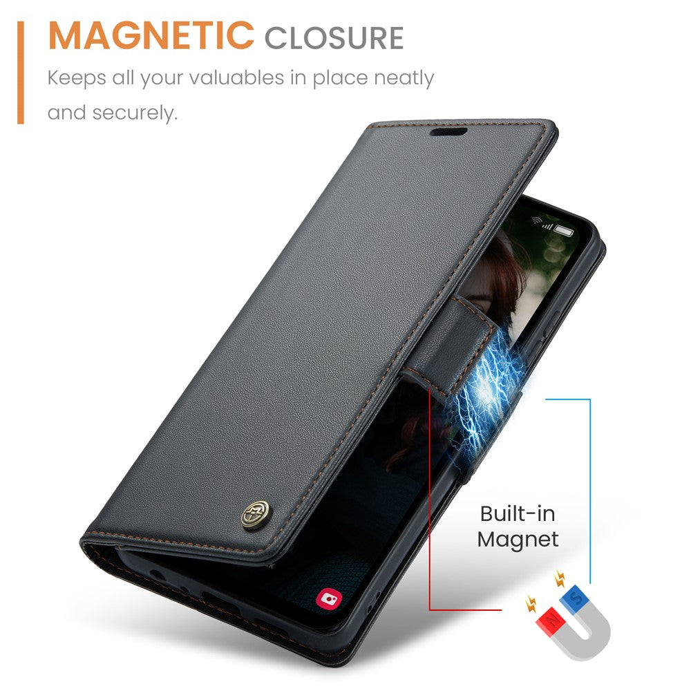 Galaxy A15 4G/5G Glänzende Wallet-Hülle – RFID-Schutz & Ständer