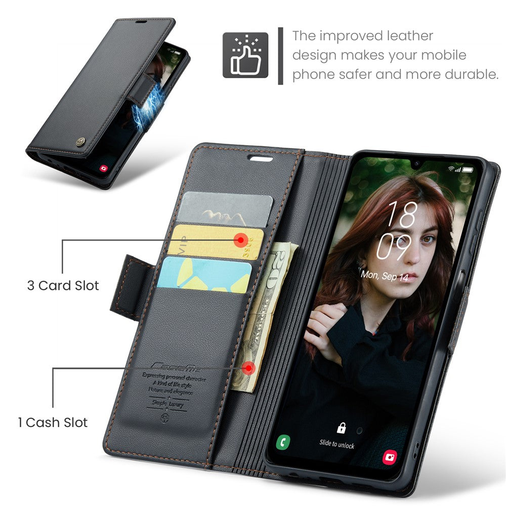 Galaxy A15 4G/5G Glänzende Wallet-Hülle – RFID-Schutz & Ständer