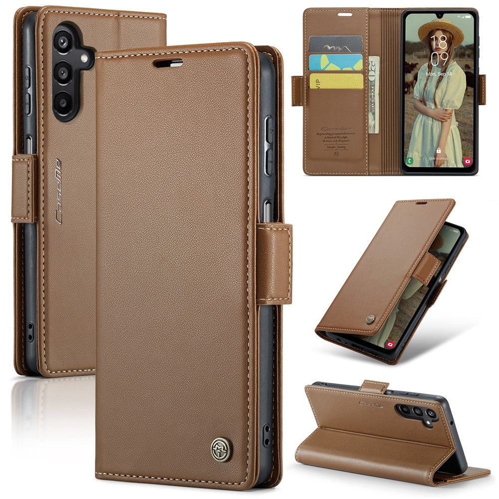 Galaxy A15 4G/5G Glänzende Wallet-Hülle – RFID-Schutz & Ständer