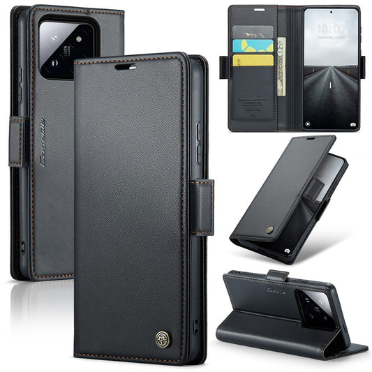 Xiaomi 14 Pro Handyhülle – Ledertasche CASEME 023 RFID-blockierende mobile Abdeckung mit 3 Kartenfächern