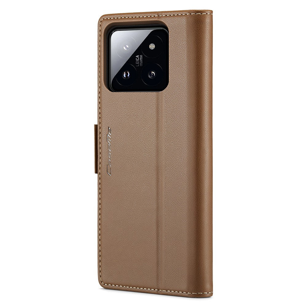 For Xiaomi 14 Pro Leather Case CASEME 023 RFID Blocking 3 Card Slot Mobile Cover