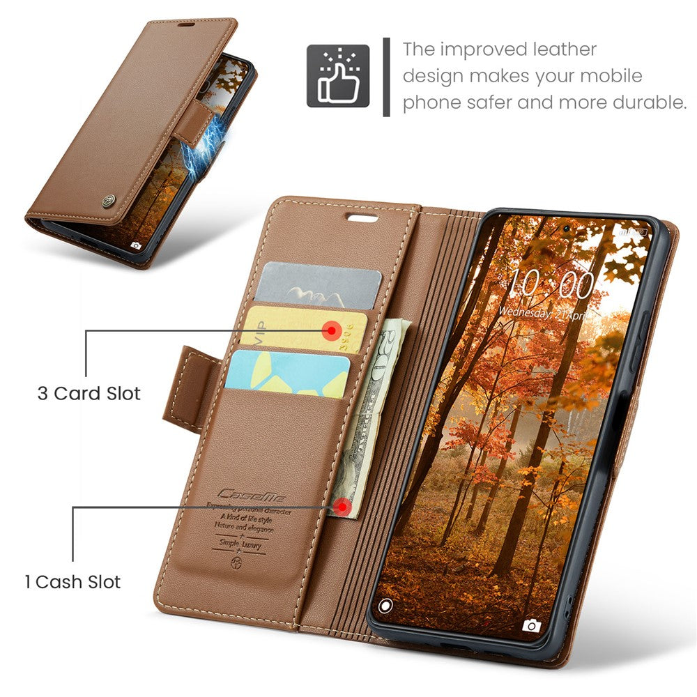 For Xiaomi 14 Pro Leather Case CASEME 023 RFID Blocking 3 Card Slot Mobile Cover