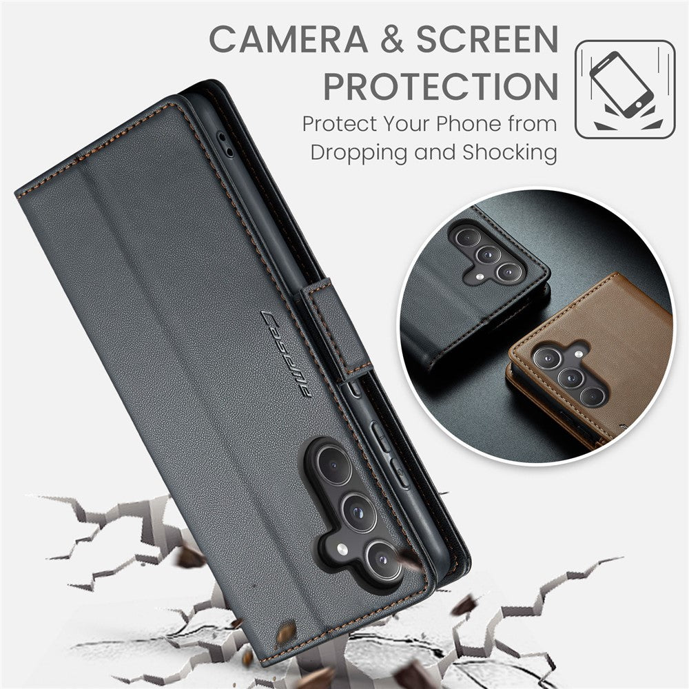 Galaxy A55 5G Glänzende Wallet-Hülle – RFID-Schutz & Ständer