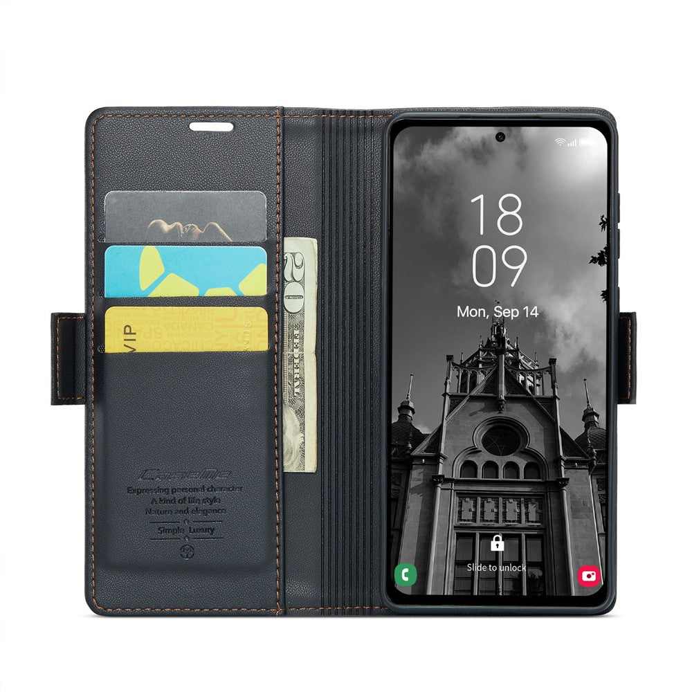 Galaxy A55 5G Glänzende Wallet-Hülle – RFID-Schutz & Ständer
