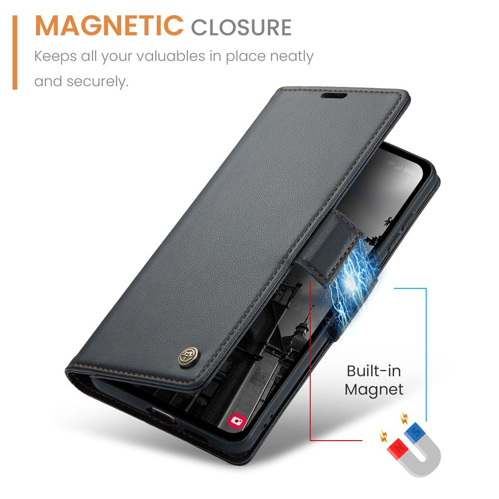 Galaxy A55 5G Glänzende Wallet-Hülle – RFID-Schutz & Ständer