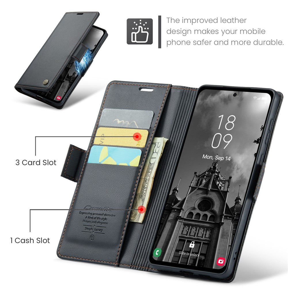 Galaxy A55 5G Glänzende Wallet-Hülle – RFID-Schutz & Ständer