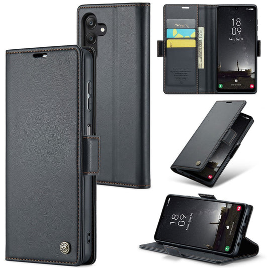 Galaxy A25 5G Glänzende Wallet-Hülle – RFID-Schutz & Ständer