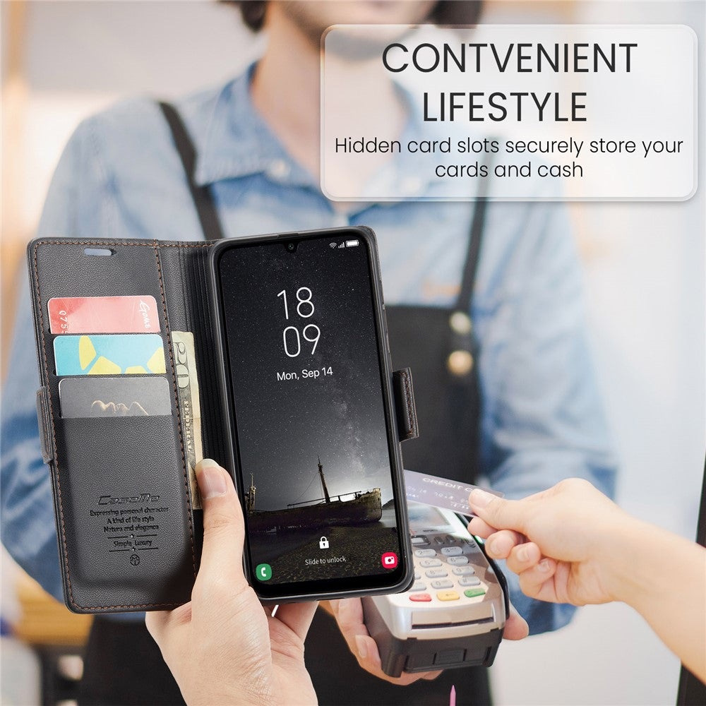 Galaxy A25 5G Glänzende Wallet-Hülle – RFID-Schutz & Ständer