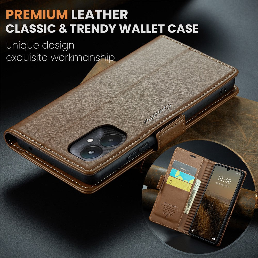 For Xiaomi Redmi 13C 4G / Redmi 13C 5G / Poco C65 4G Leather Case CASEME 023 RFID Blocking 3 Card Slot Mobile Cover