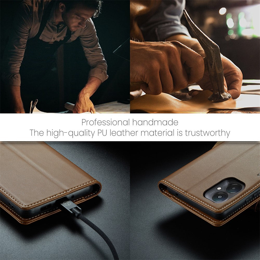For Xiaomi Redmi 13C 4G / Redmi 13C 5G / Poco C65 4G Leather Case CASEME 023 RFID Blocking 3 Card Slot Mobile Cover