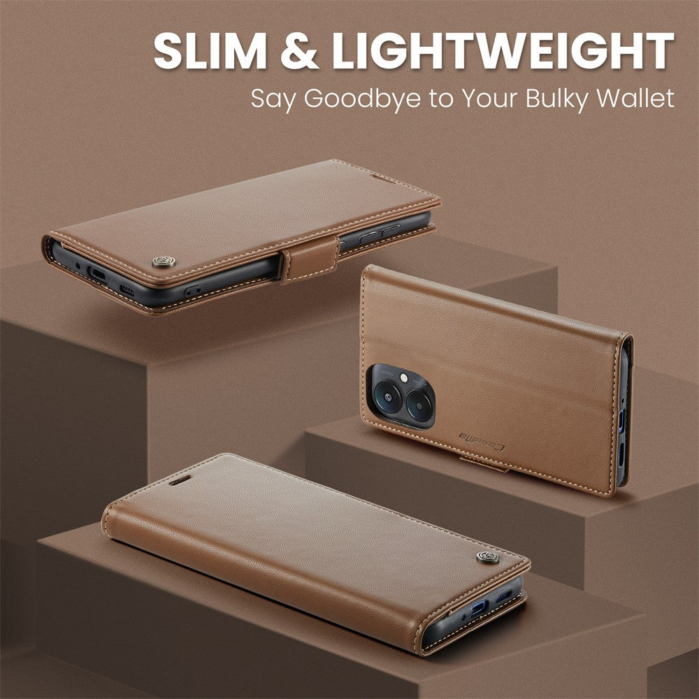 For Xiaomi Redmi 13C 4G / Redmi 13C 5G / Poco C65 4G Leather Case CASEME 023 RFID Blocking 3 Card Slot Mobile Cover
