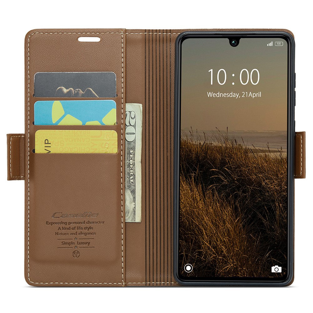 For Xiaomi Redmi 13C 4G / Redmi 13C 5G / Poco C65 4G Leather Case CASEME 023 RFID Blocking 3 Card Slot Mobile Cover