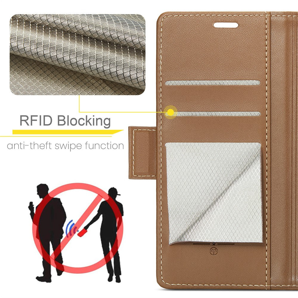 For Xiaomi Redmi 13C 4G / Redmi 13C 5G / Poco C65 4G Leather Case CASEME 023 RFID Blocking 3 Card Slot Mobile Cover