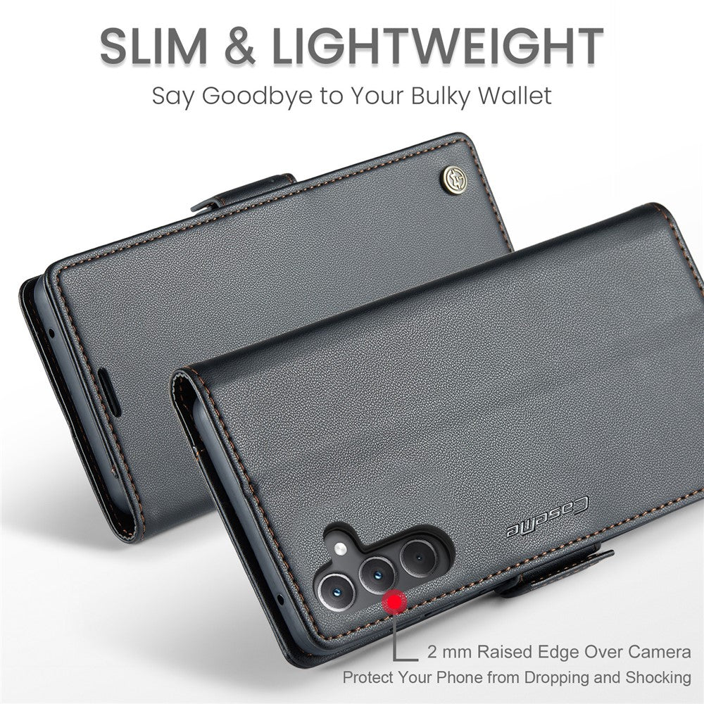 Galaxy A35 5G Glänzende Wallet-Hülle – RFID-Schutz & Ständer