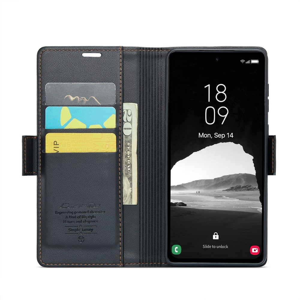 Galaxy A35 5G Glänzende Wallet-Hülle – RFID-Schutz & Ständer