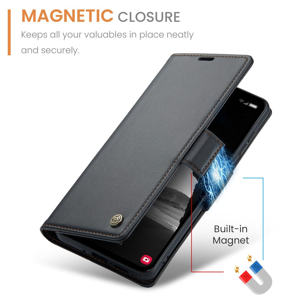 Galaxy A35 5G Glänzende Wallet-Hülle – RFID-Schutz & Ständer