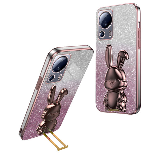 Xiaomi Civi 2 5G / Xiaomi 13 Lite Handyhülle – Civi 2 5G Glitzer-Kaninchen- mit ausziehbarem Ständer