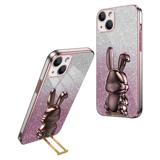 iPhone 13 mini Stoßfeste Kaninchen-Hülle mit Ständer