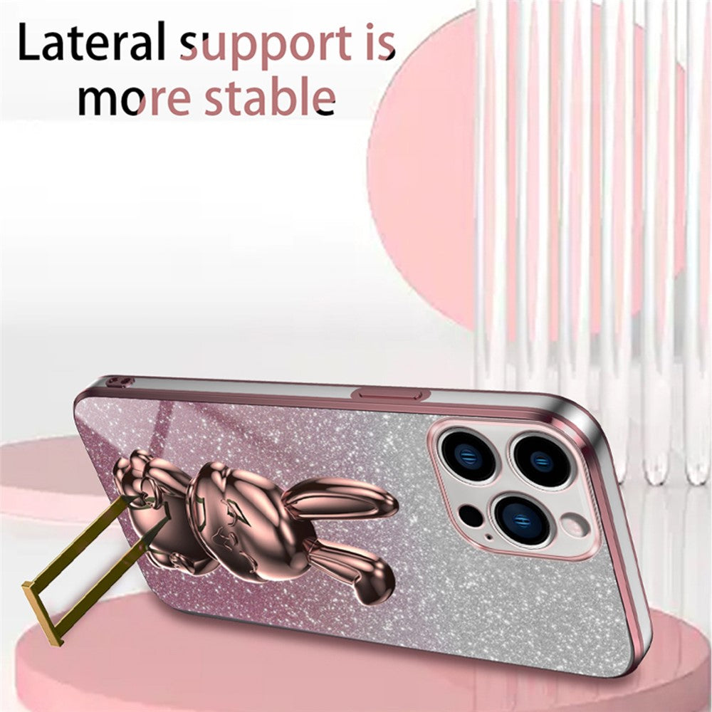 iPhone 14 Pro Stoßfeste Kaninchen-Hülle mit Ständer