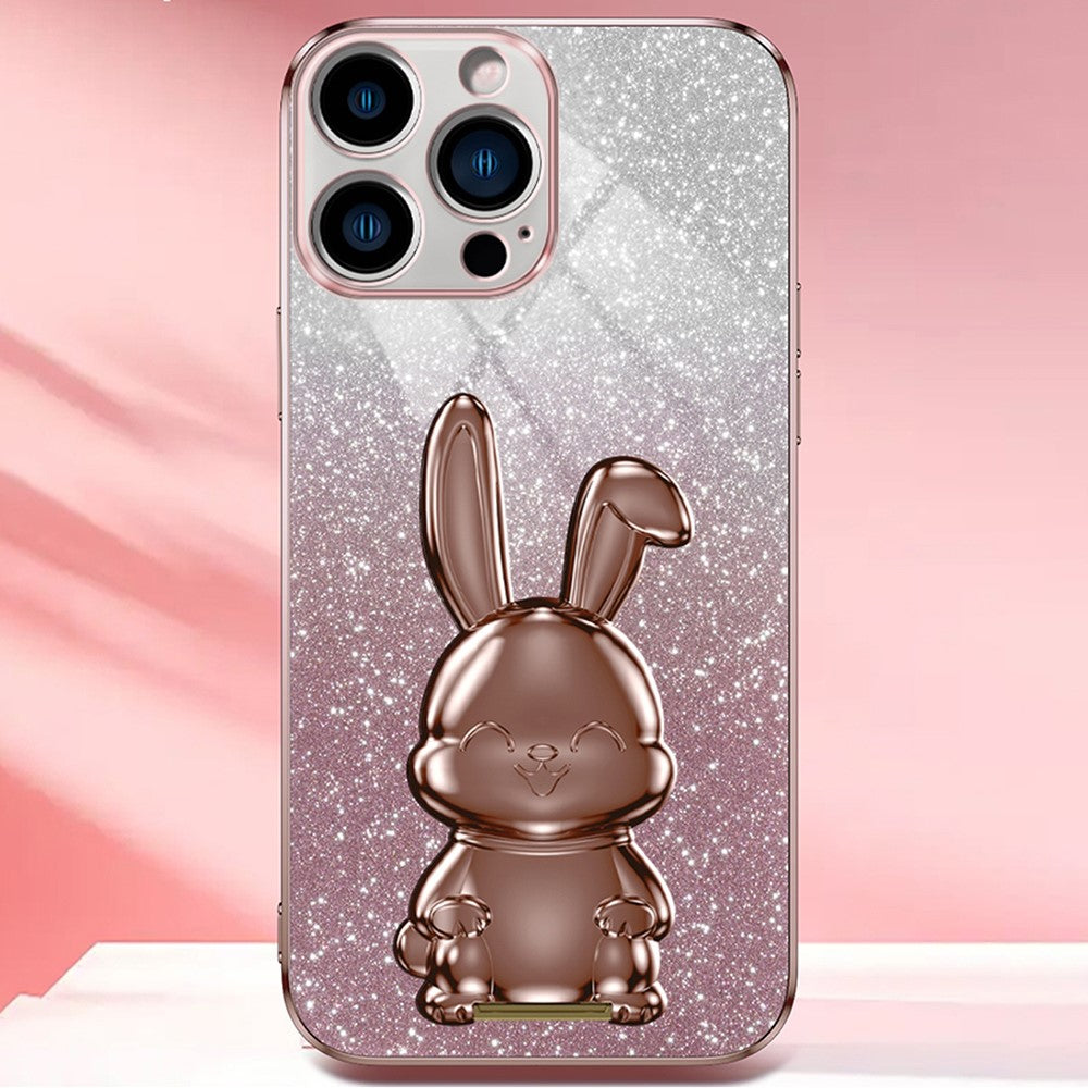 iPhone 14 Pro Stoßfeste Kaninchen-Hülle mit Ständer