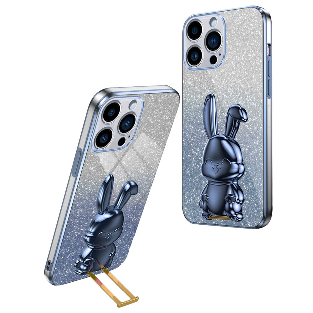iPhone 14 Pro Stoßfeste Kaninchen-Hülle mit Ständer