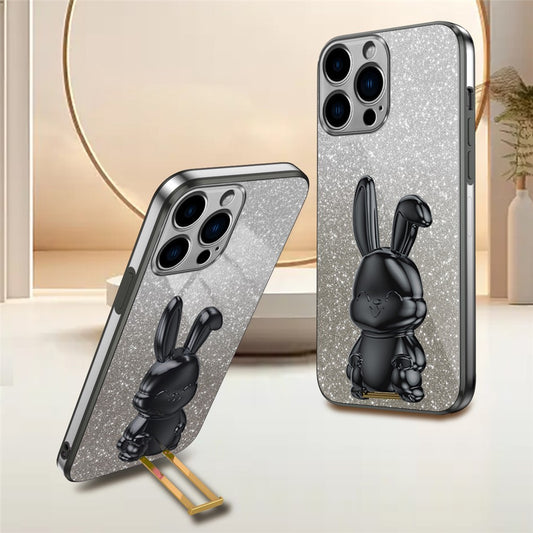iPhone 13 Pro Stoßfeste Kaninchen-Hülle mit Ständer