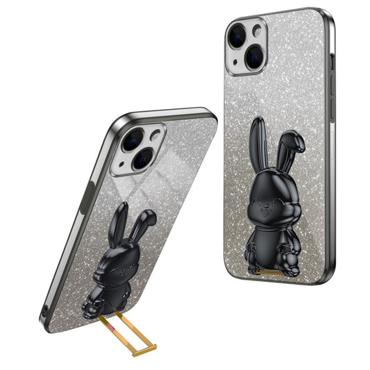 iPhone 14 Plus Stoßfeste Kaninchen-Hülle mit Ständer