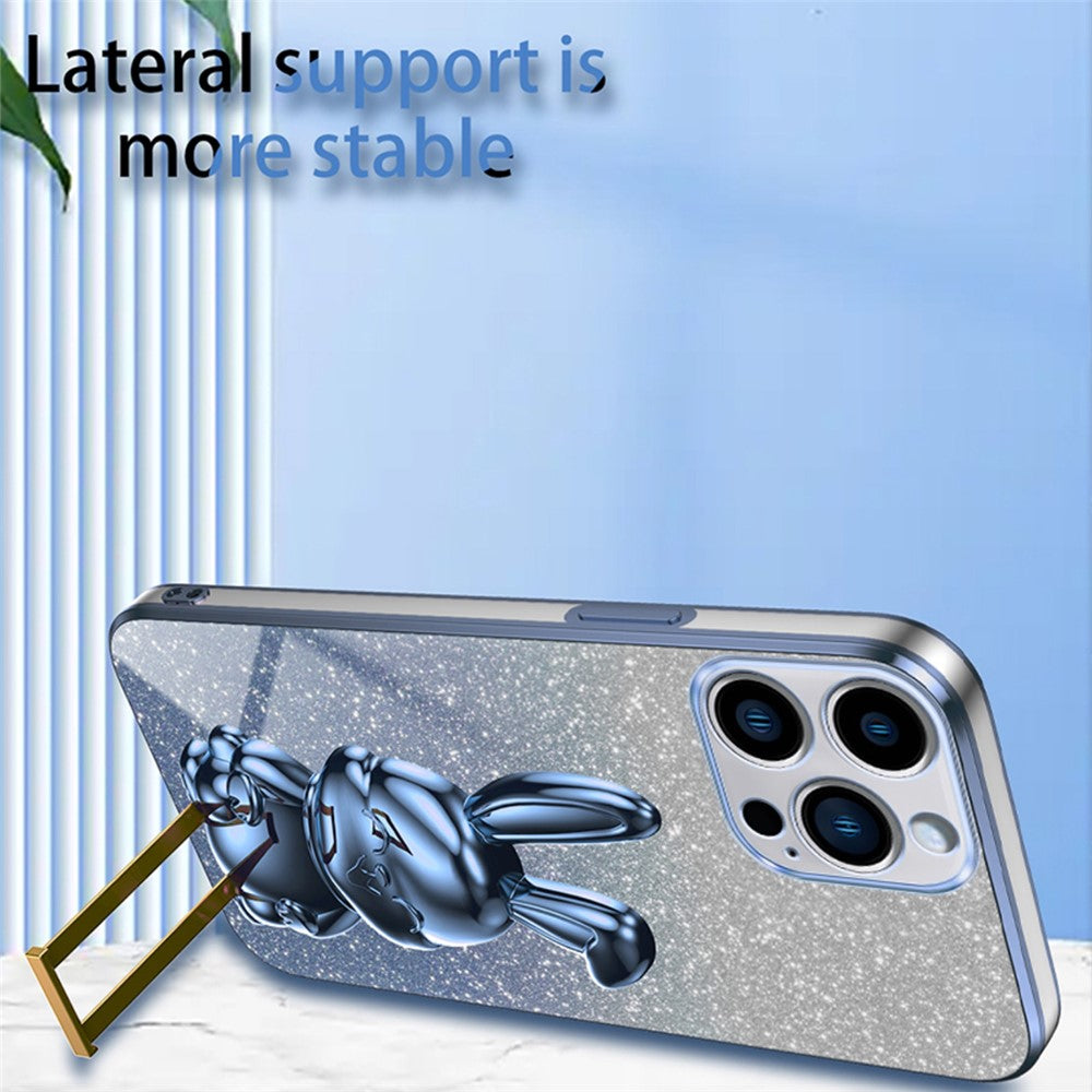iPhone 13 Pro Max Stoßfeste Kaninchen-Hülle mit Ständer
