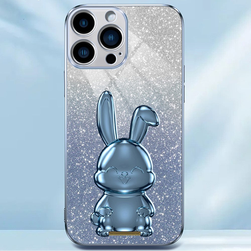 iPhone 13 Pro Max Stoßfeste Kaninchen-Hülle mit Ständer
