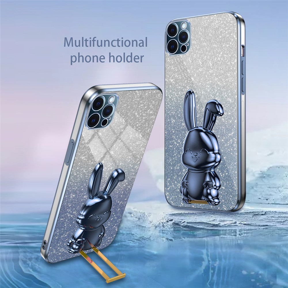 iPhone 12 Pro Max Stoßfeste Kaninchen-Hülle mit Ständer