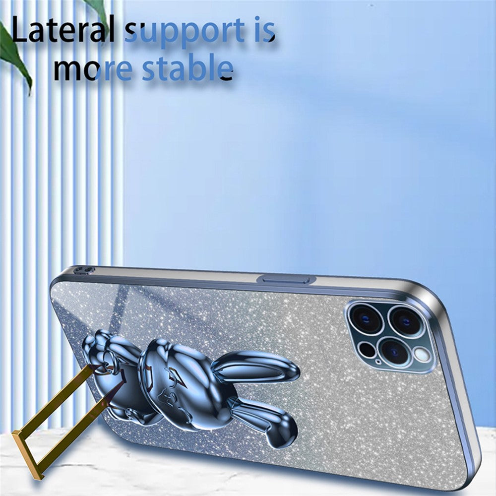 iPhone 12 Pro Max Stoßfeste Kaninchen-Hülle mit Ständer