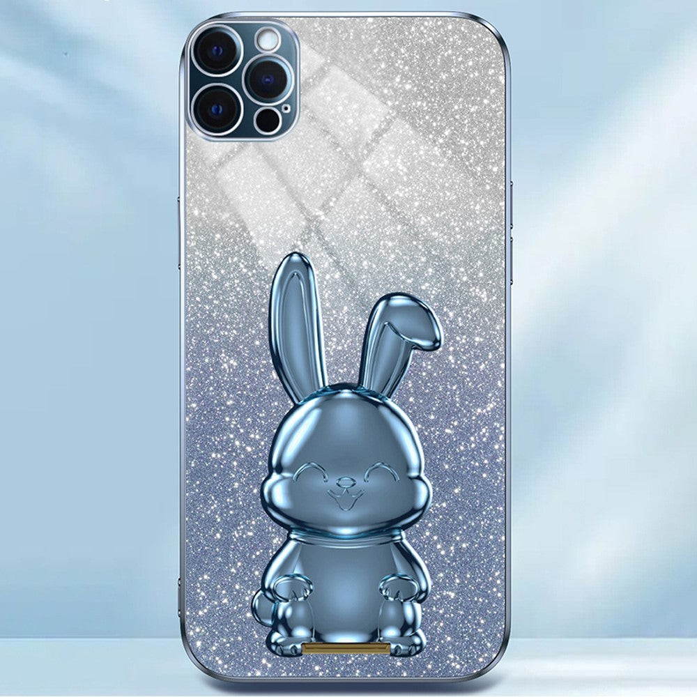 iPhone 12 Pro Max Stoßfeste Kaninchen-Hülle mit Ständer