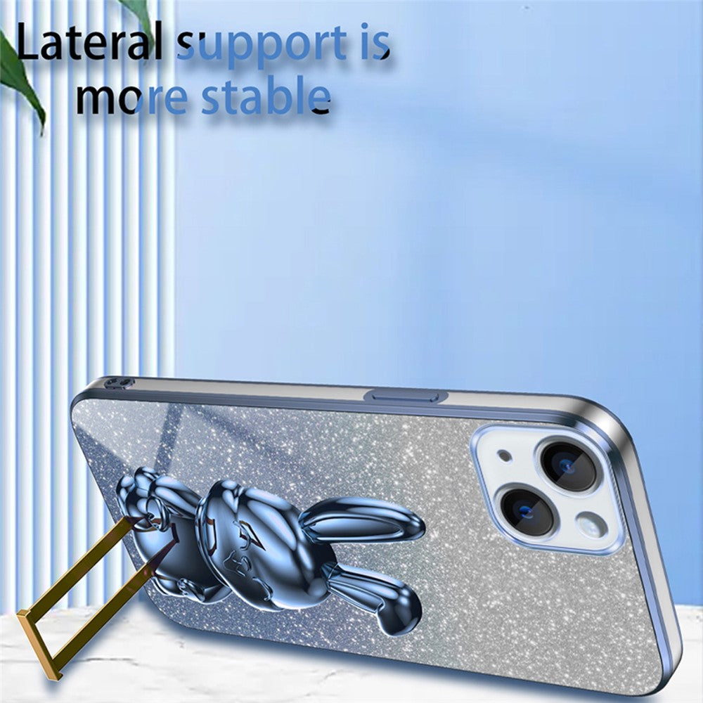 iPhone 14 Stoßfeste Kaninchen-Hülle mit Ständer