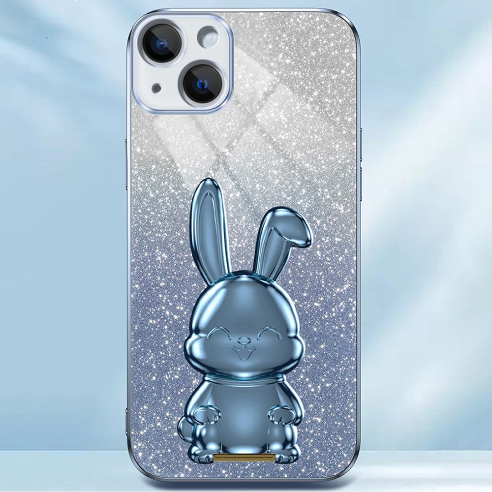 iPhone 14 Stoßfeste Kaninchen-Hülle mit Ständer