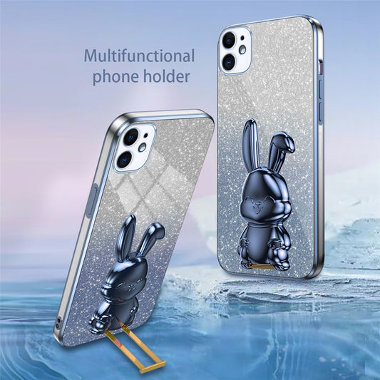 iPhone 12 mini Stoßfeste Kaninchen-Hülle mit Ständer